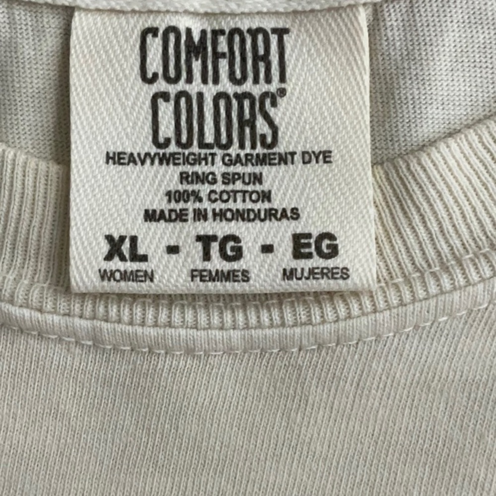 Cream Graphic Tee with Red and Blue Print - Picture 3 of 4